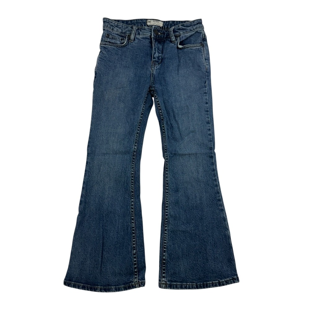 Free People Flare Crop Denim Blue Jeans Flare Crop 61855-16515125 Med Wash Sz 25